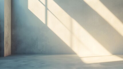 Obraz premium Minimalist Room with Sunlight Shadows on Wall