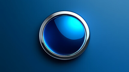 Boton azul borde metalico movil. Moonveil. Illustration