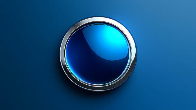 Boton azul borde metalico movil. Moonveil. Illustration
