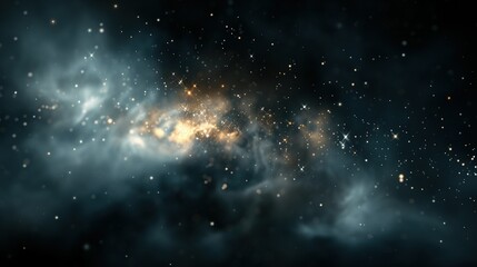 Obraz premium A starry night sky with a bright light emanating from the center of the image