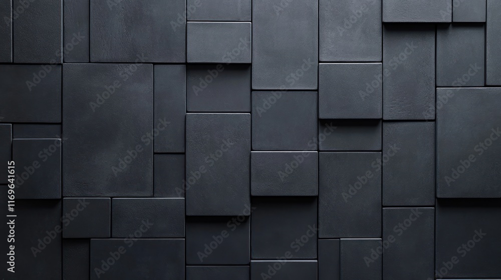 Poster Abstract Dark Gray Rectangular Block Wall Design