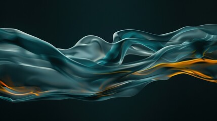   A yellow stripe divides a blue-yellow wave of smoke on a black background