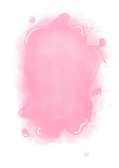 Speech cloud made in watercolor style pink
