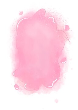 Speech cloud made in watercolor style pink