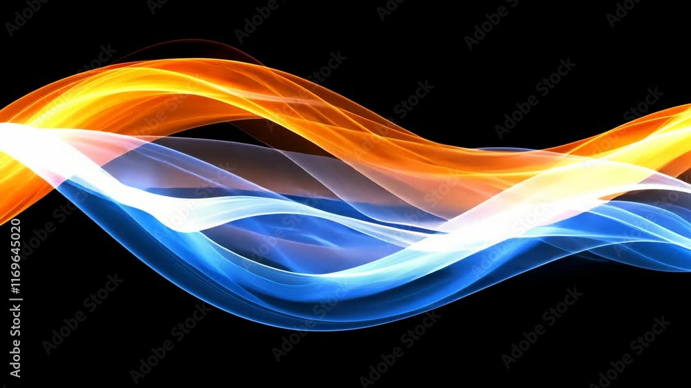Aufkleber colorful flowing waves create a dynamic visual effect on a black background