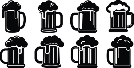 Beer mug icon, Beer mug icon isolated flat vector illustration in outline design