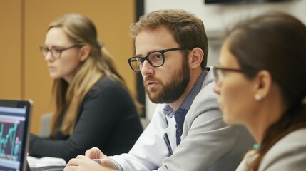 Obraz premium cardiology training workshop where residents learn to read electrocardiograms