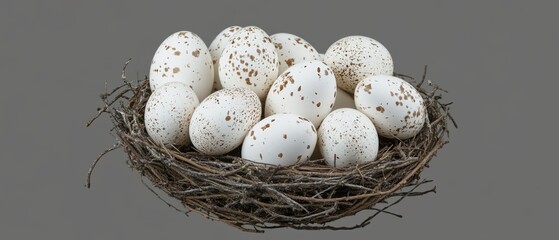 Obraz premium Nest Decorated Ostrich Eggs