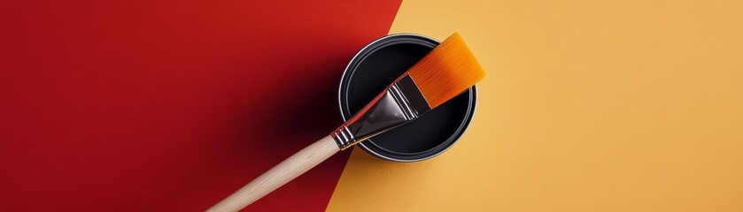 Diagonal Paintbrush Paint Can