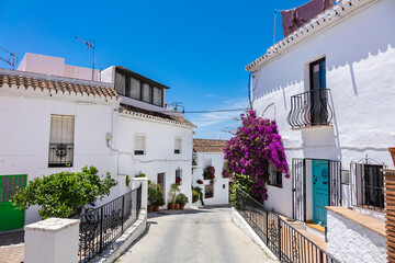 Unique white painted village of Mijas (not far from Malaga) - Spanish hill town overlooking the...