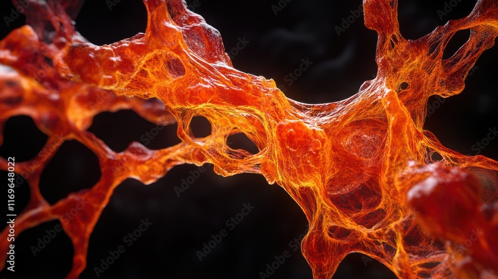 Poster Abstract fiery orange network structure image
