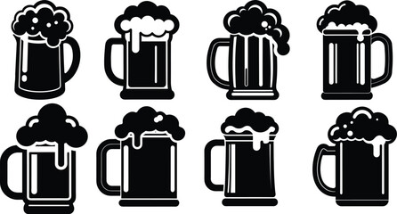 Fototapeta premium Beer mug icon, Beer mug icon isolated flat vector illustration in outline design