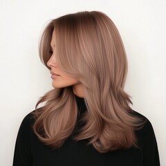 Naklejka premium Model with Mocha Mousse hair color