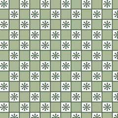 Floral checks seamless vector pattern