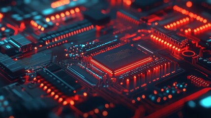Fototapeta premium Bright Abstract Circuit Animation for Computing Chips