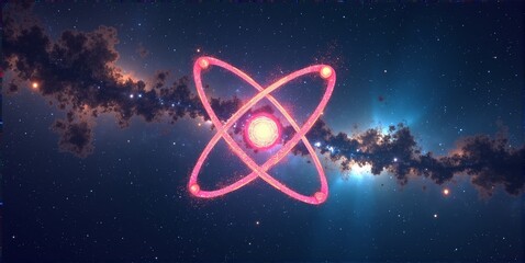 Fototapeta premium A universal chemical element, found in nebulae and stars, essential for cosmic formation and present throughout the solar system