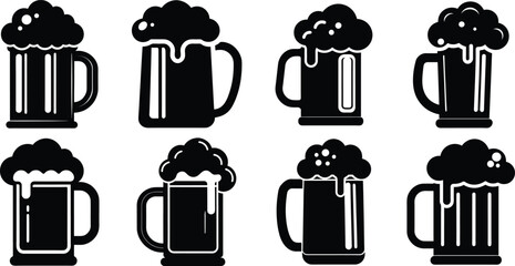 Fototapeta premium Beer mug icon, Beer mug icon isolated flat vector illustration in outline design