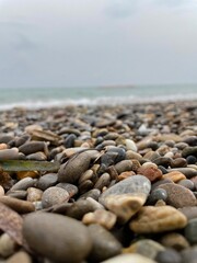 colorful pebbles on the beach