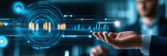 technology in business concept banner - strategy meeting