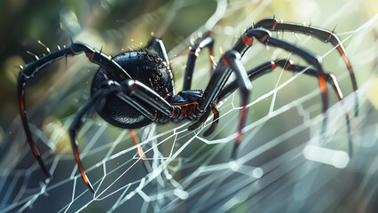 Realistic Cybernetic Spider in Futuristic Setting