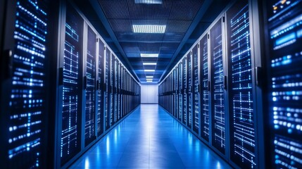 Modern Data Center with High-Tech Backup System