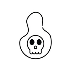 Flaming skull vector icon