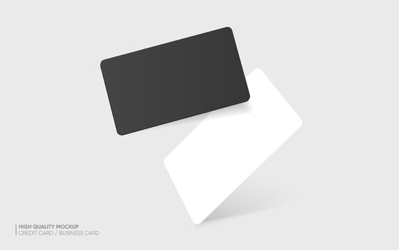 High quality vector business card mockup for your design template. Blank empty credit card or business card template.