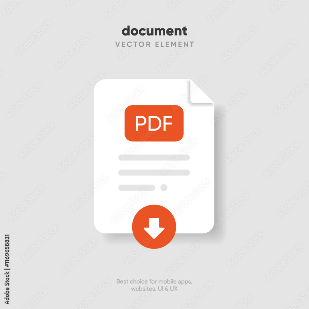 Poster Download button icon. Upload icon. Down arrow bottom side symbol. Click here button. Save cloud icon push button for UI UX, website, mobile application. Download pdf file button