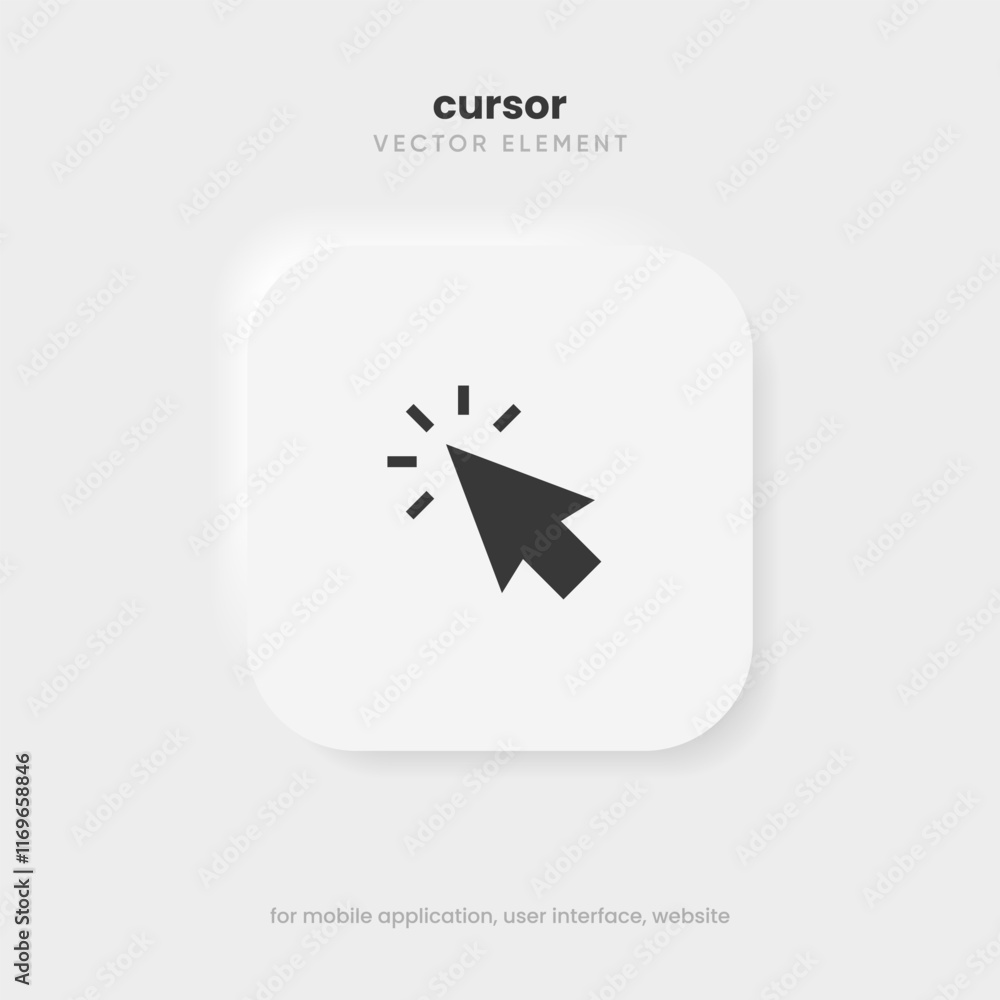 Leinwandbilder Pointer cursor computer mouse click icon set. Clicking and pointing. Mouse pointer set. Arrow cursor. Pointer cursor line icons. Click cursor. Vector illustration.