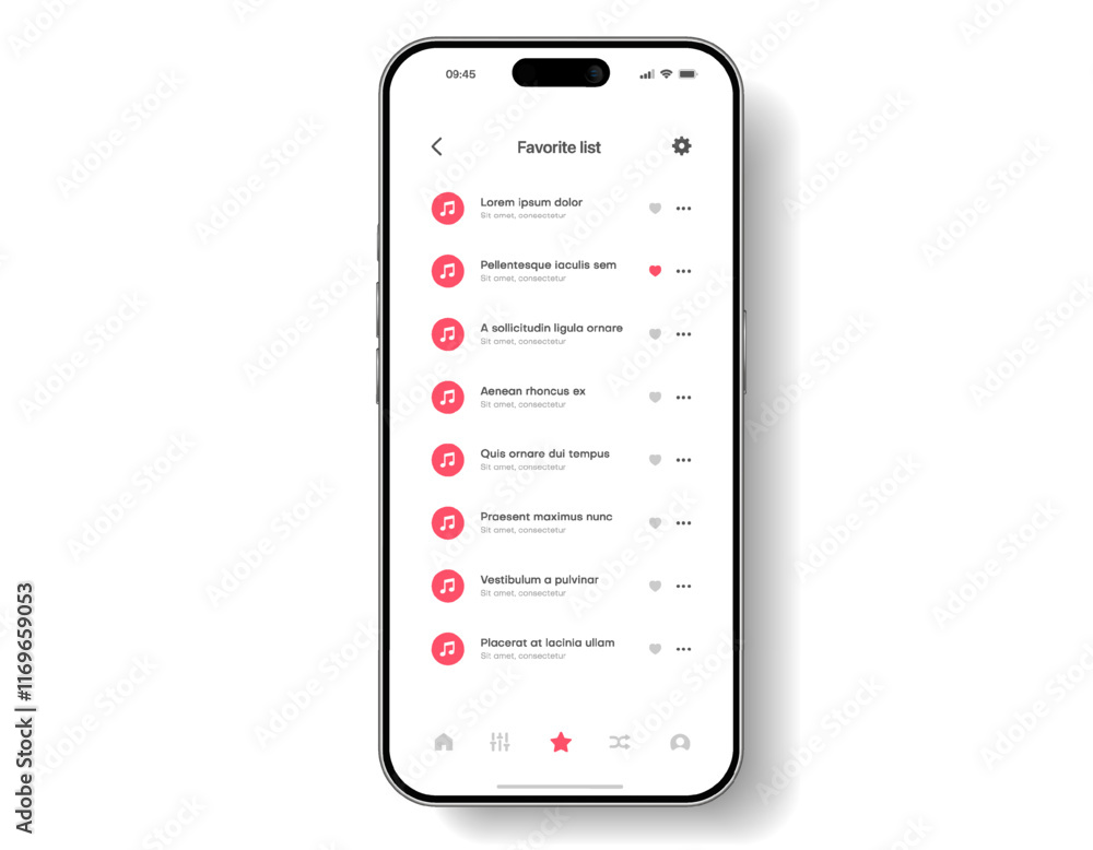 Leinwandbilder Media music player interface isolated on white background. Multimedia frame template. Mockup live stream window, player. Online broadcasting. Multimedia navigation and music application.