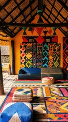 Colorful and Vibrant Interior of a Bohemian-style Living Space