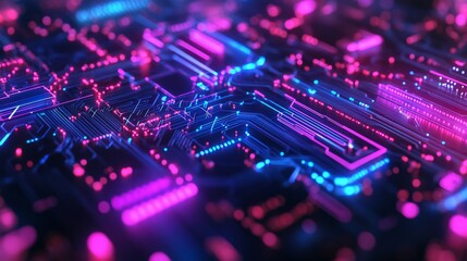 Fototapeta premium Vibrant Tech Circuit Background for Performance Computing