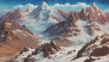 Obraz premium A vibrant alpine landscape in daylight, featuring colorful mountains, lush meadows, and a clear blue sky, inviting adventure