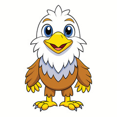 Naklejka premium cute eagles character high detailed