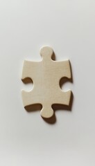 Fototapeta premium Beige Puzzle Piece on Clean Background