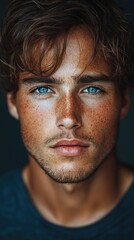 Fototapeta premium Striking Portrait of a Young Man