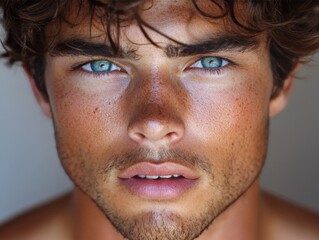 Fototapeta premium Striking Portrait of a Young Male Model