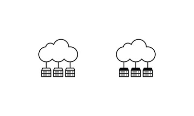 Cloud Computing icon set line and glyph vector illustration