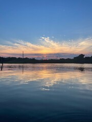 sunset on the lake