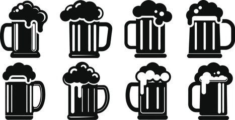 Beer mug icon, Beer mug icon isolated flat vector illustration in outline design