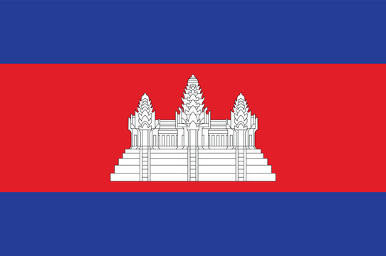 Cambodian national pride. Cambodian flag flat vector illustration. Cambodia.