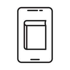 mobile book icon line vector design with trendy style