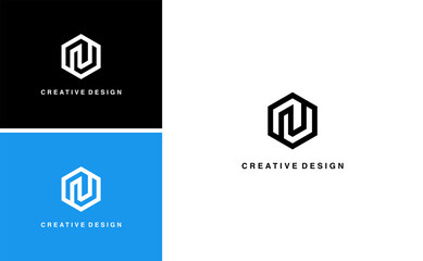 geometric initial N logo abstract , masculine industrial with N letter concept