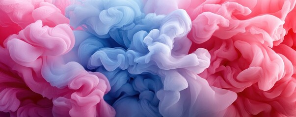 Fototapeta premium Background vibrant blend of swirling pink, red, and blue hues in an abstract fluid art composition, perfect for dynamic backfrop and creative backgrounds