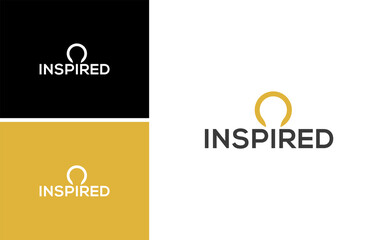 inspired logo with light bulb and gear  vector mechanic engineer design template