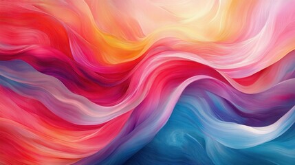 Fototapeta premium Background vibrant blend of swirling pink, red, and blue hues in an abstract fluid art composition, perfect for dynamic backfrop and creative backgrounds