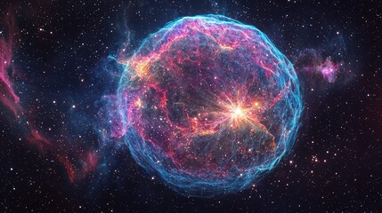 Stunning Cosmic Nebula with Vibrant Colors in Outer Space