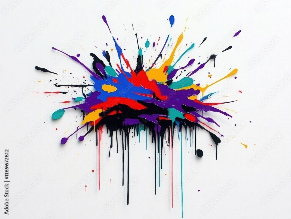 Aufkleber vibrant splashes of color on white background capturing the essence of artistic expression and creat