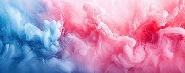 Fototapeta premium Background vibrant blend of swirling pink, red, and blue hues in an abstract fluid art composition, perfect for dynamic backfrop and creative backgrounds