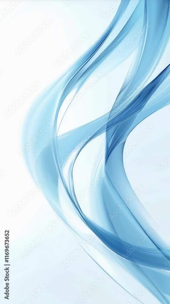 Poster captivating abstract motion design with flowing blue shapes on a soft background